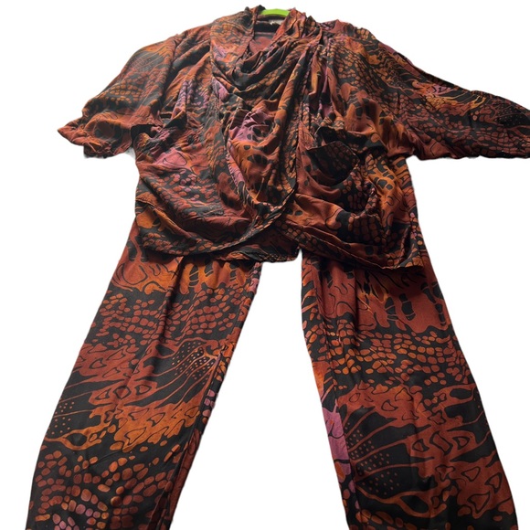 Vintage 1970’s Miami Batik African Rayon Pants Set - Picture 1 of 6